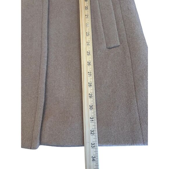 J.Crew Wool Coat Sz 12 Camel Funnel Neck Cocoon Style Fall Winter EUC Classic - Picture 13 of 15